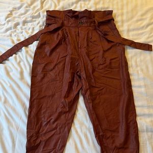Who What Wear Maroon Paper Bag Pants